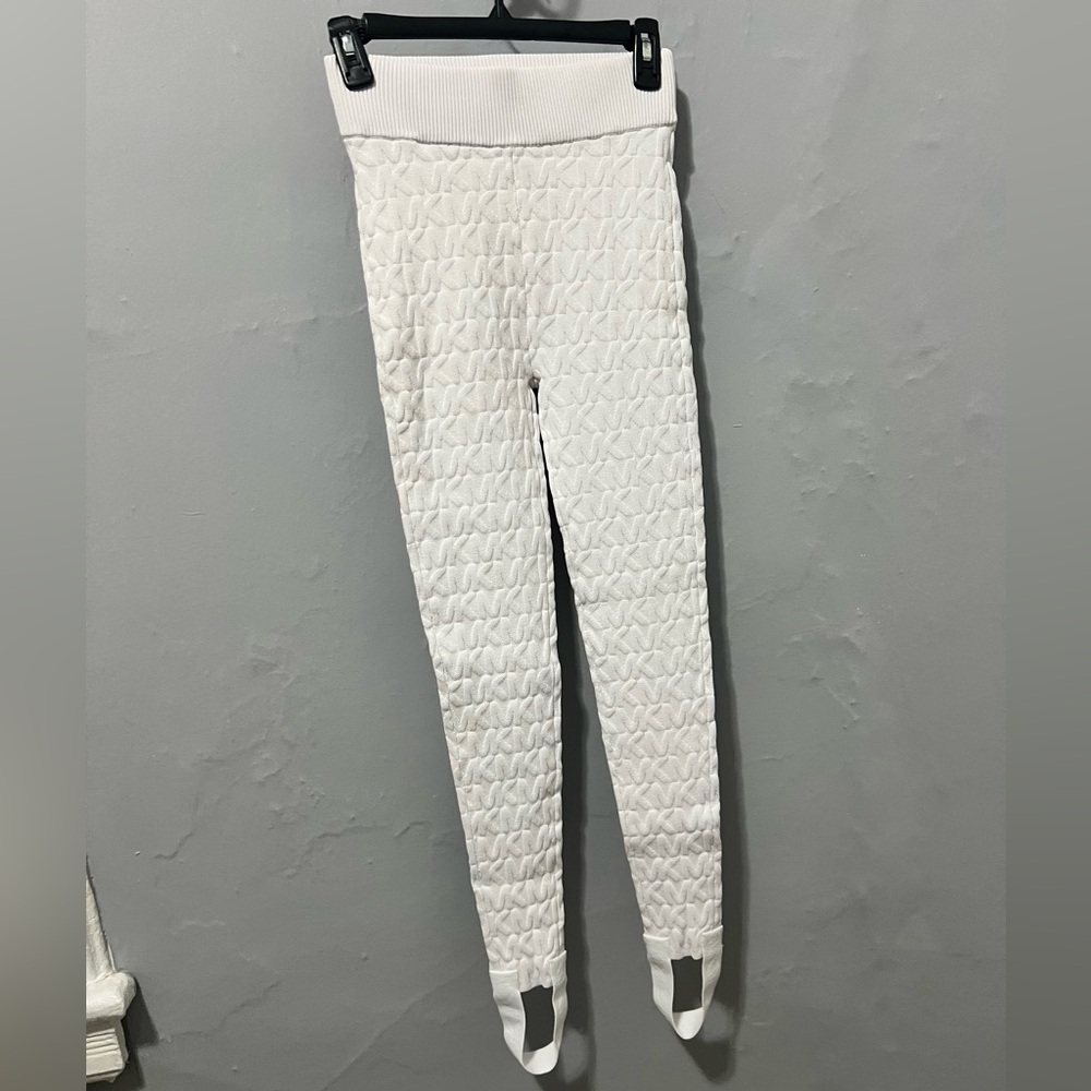 Michael Kors White Textured Leggings